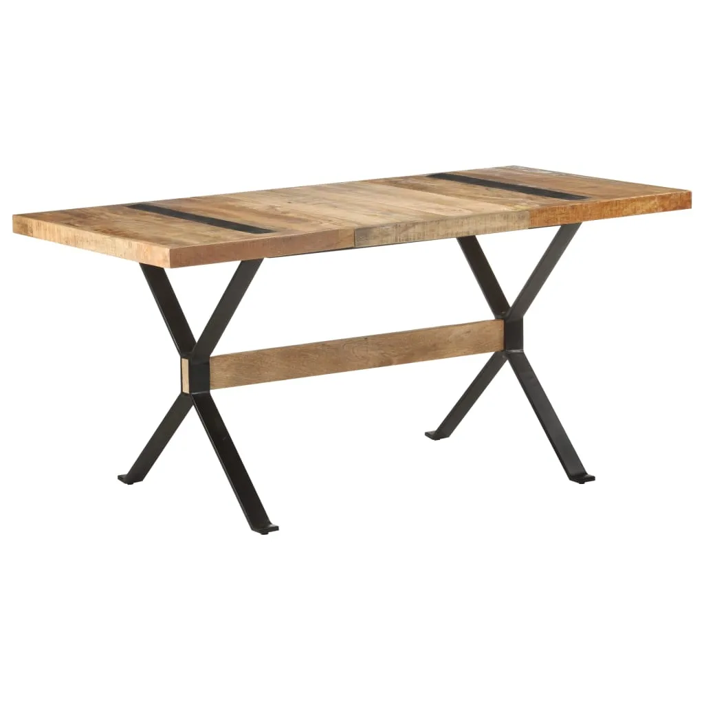 vidaXL Tavolo da Pranzo 160x80x76 cm in Legno Massello di Mango Grezzo