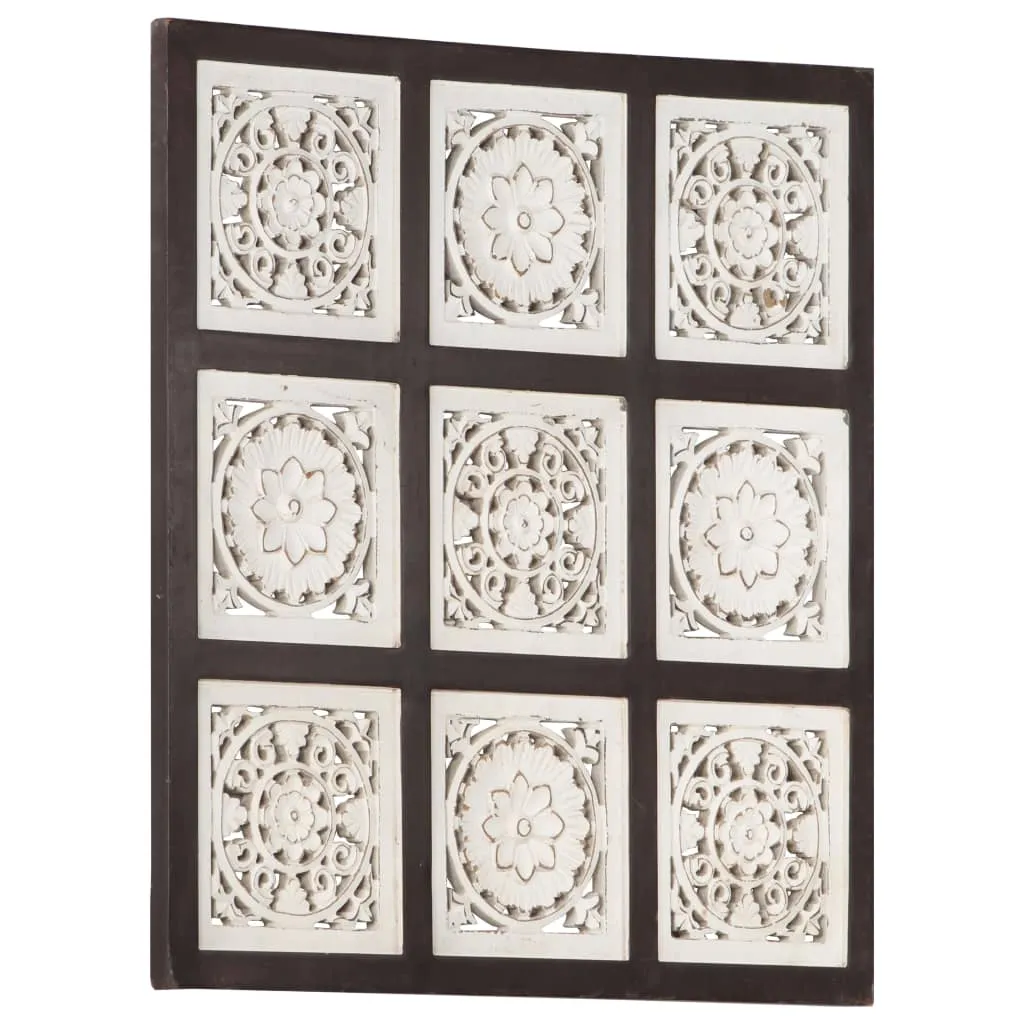 vidaXL Pannello Intagliato a Mano in MDF 60x60x1,5 cm Marrone e Bianco