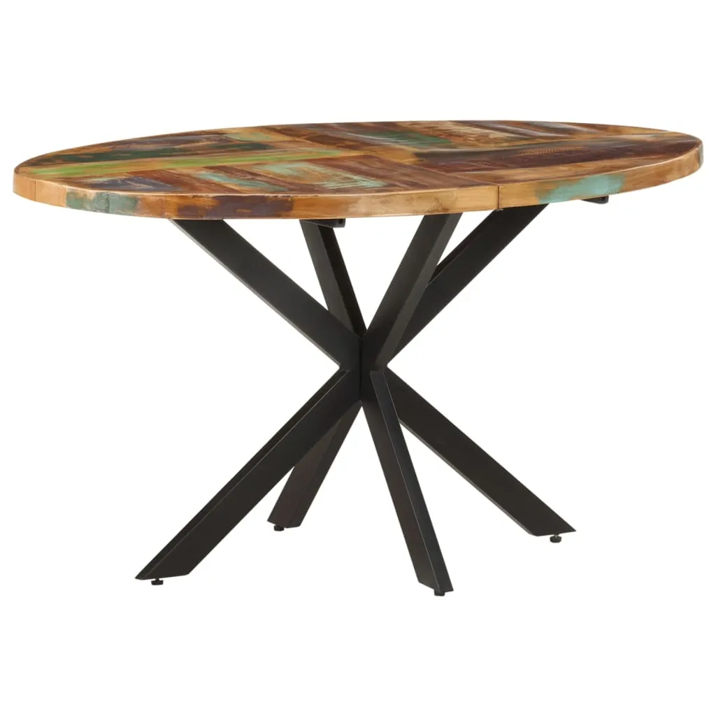 vidaXL Tavolo da Pranzo 140x80x75 cm in Legno Massello di Recupero