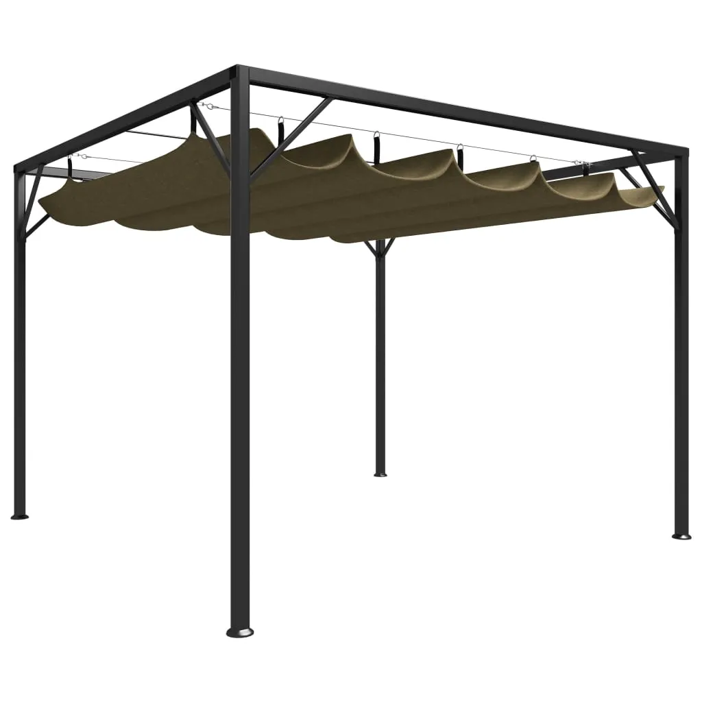 vidaXL Gazebo da Giardino con Tetto Retrattile 3x3 m Talpa 180 g/m²