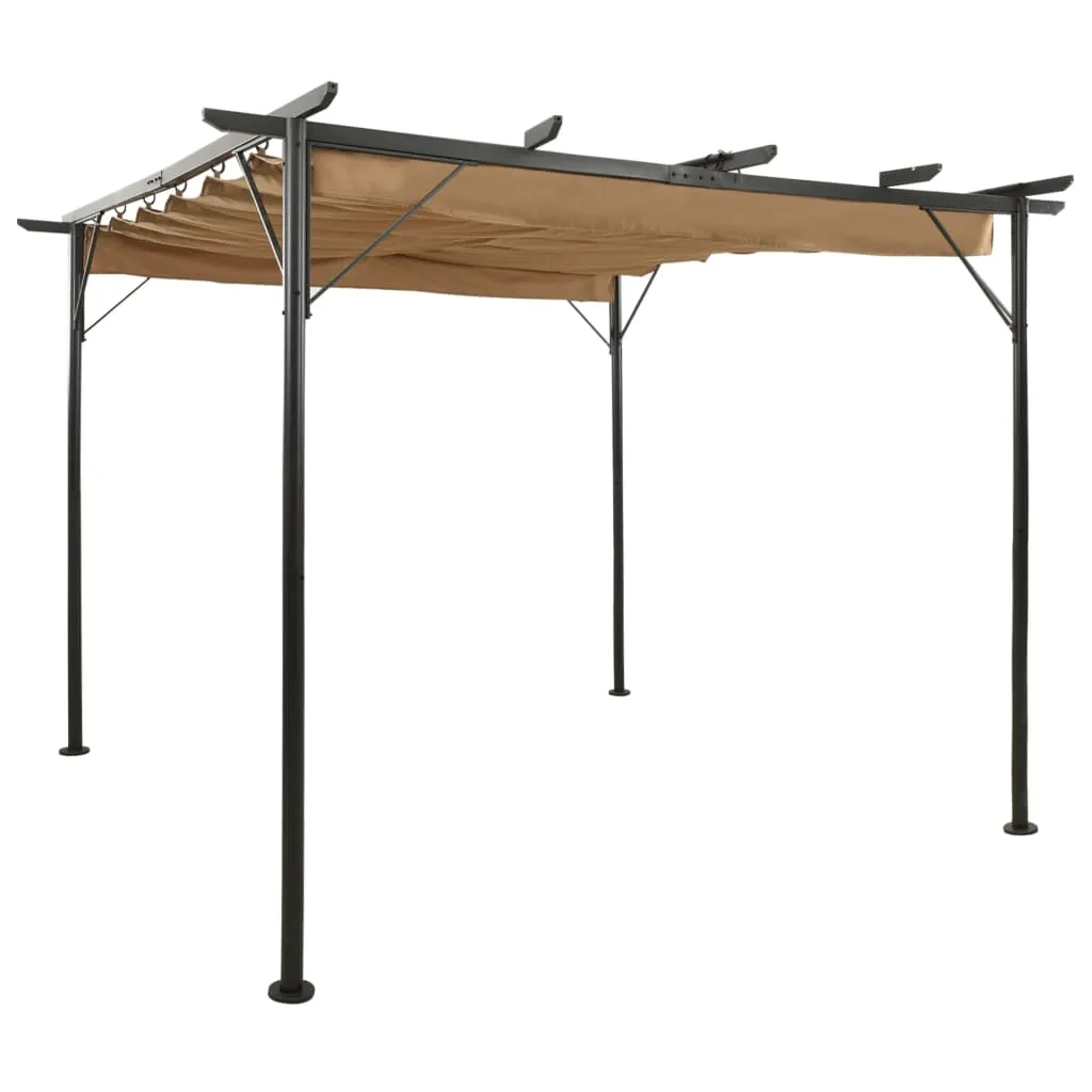 vidaXL Pergola con Tetto Retrattile Talpa 3x3m in Acciaio 180 g/m²