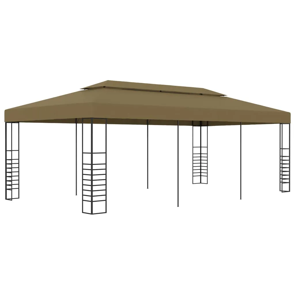 vidaXL Gazebo da Giardino 6x3x2,7 m Grigio Talpa 180 g/m²