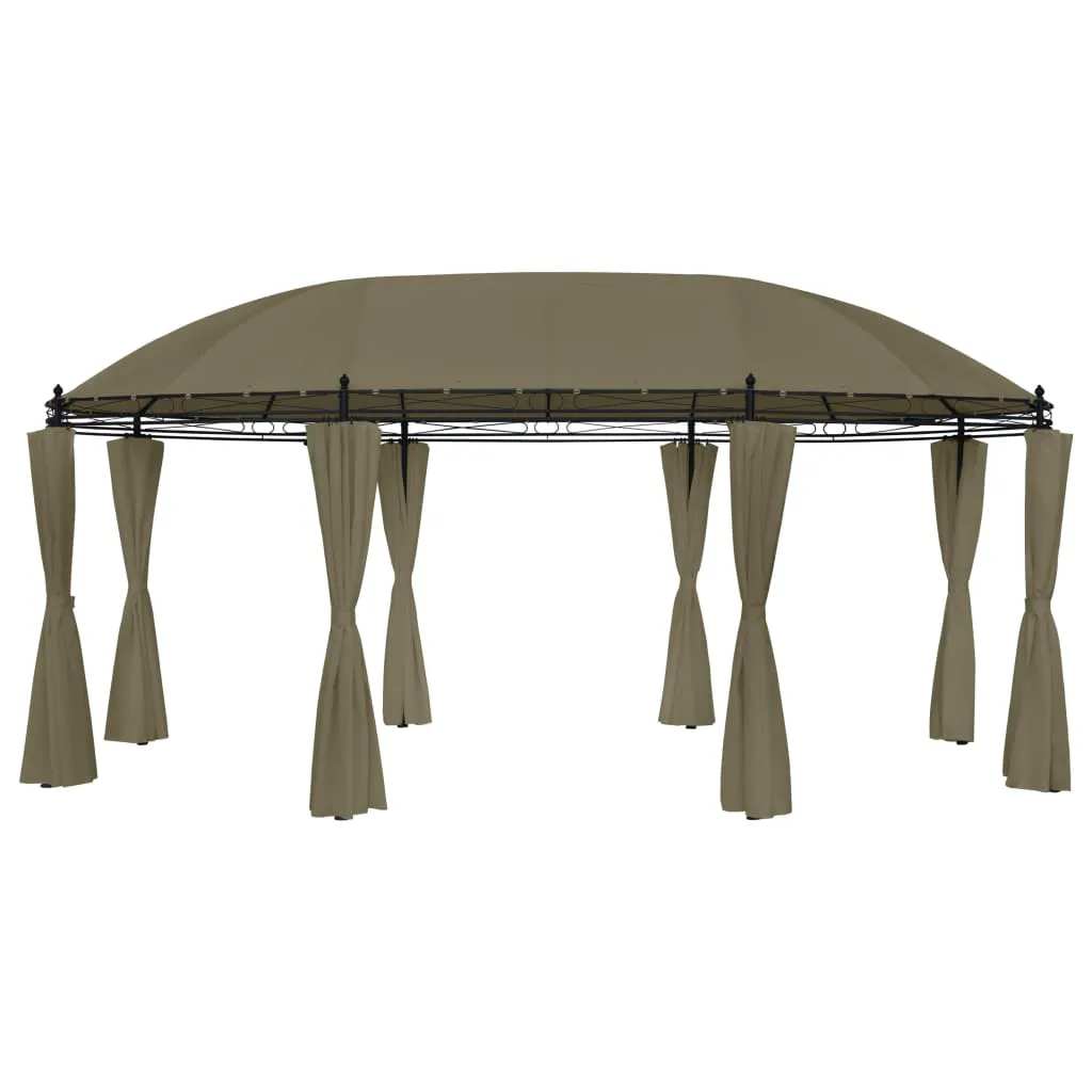 vidaXL Gazebo con Tende 520x349x255 cm Grigio Talpa 180 g/m²