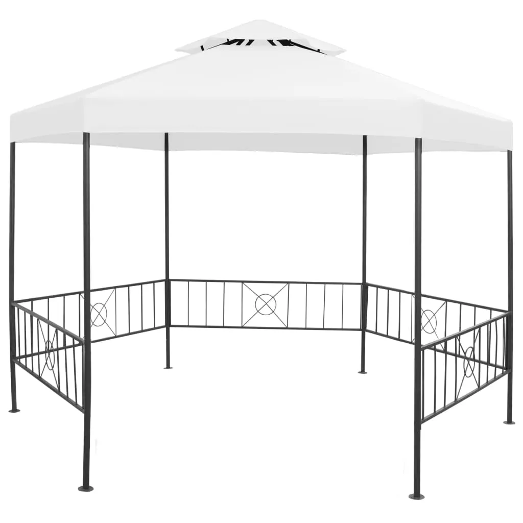 vidaXL Gazebo da Giardino 323x275x265 cm Bianco 180 g/m²