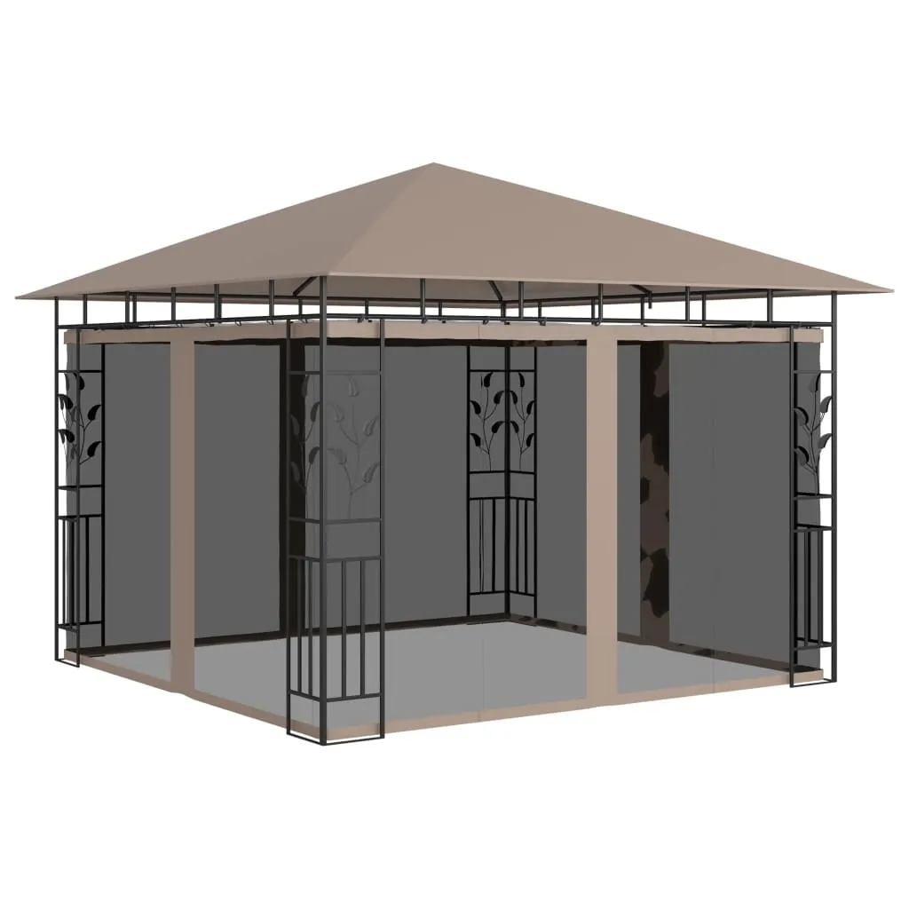 vidaXL Gazebo con Zanzariera 3x3x2,73 m Talpa 180 g/m²