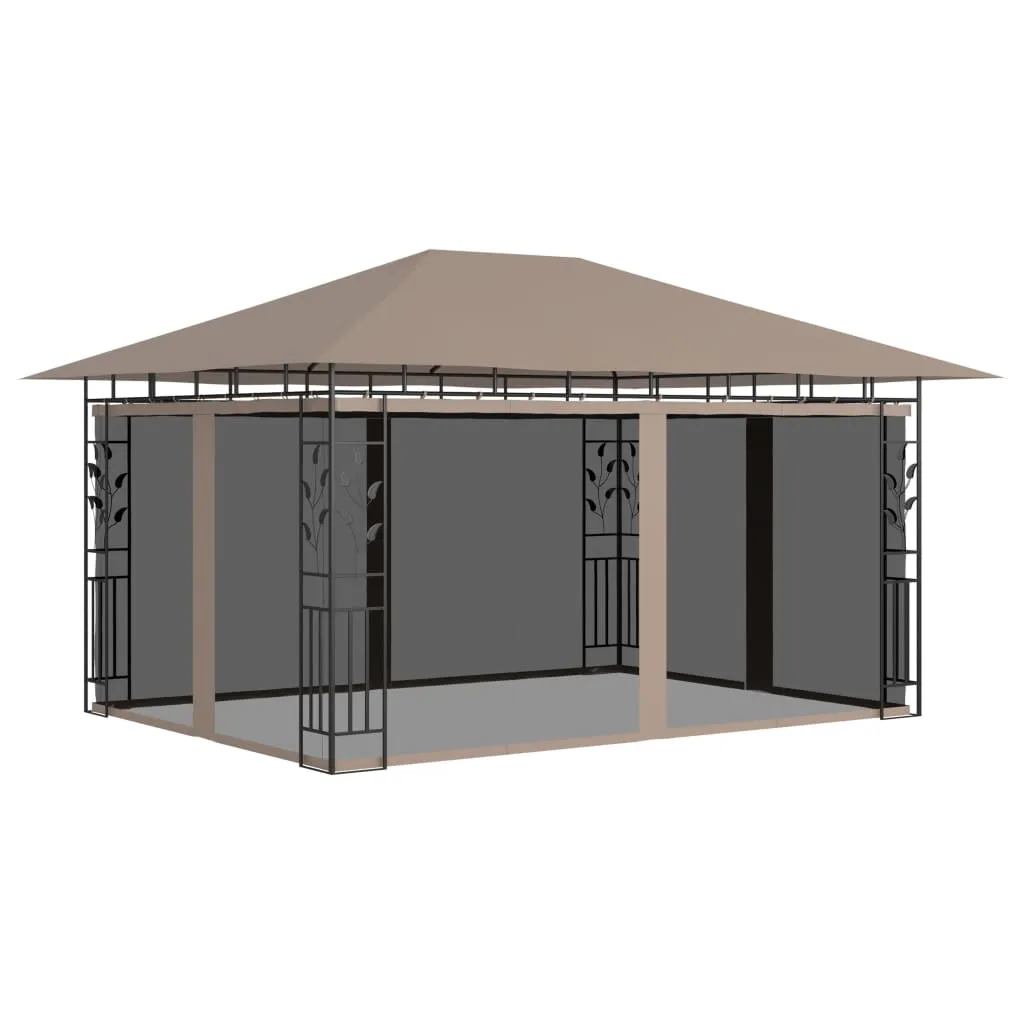 vidaXL Gazebo con Zanzariera 4x3x2,73 m Talpa 180 g/m²