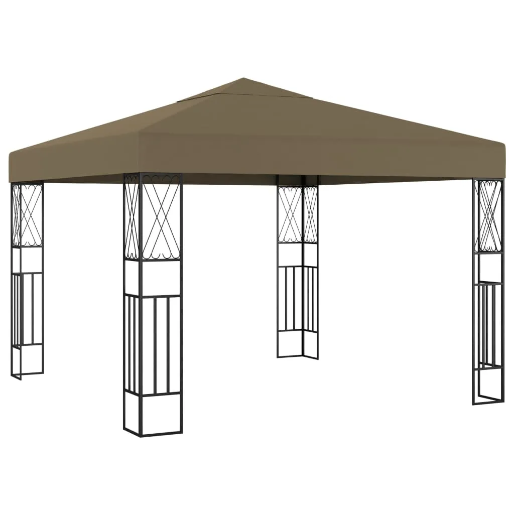 vidaXL Gazebo 3x3 m Grigio Talpa in Tessuto