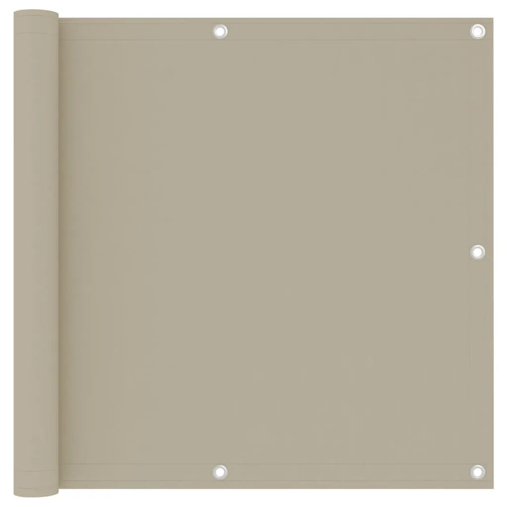 vidaXL Paravento da Balcone Beige 90x300 cm in Tessuto Oxford