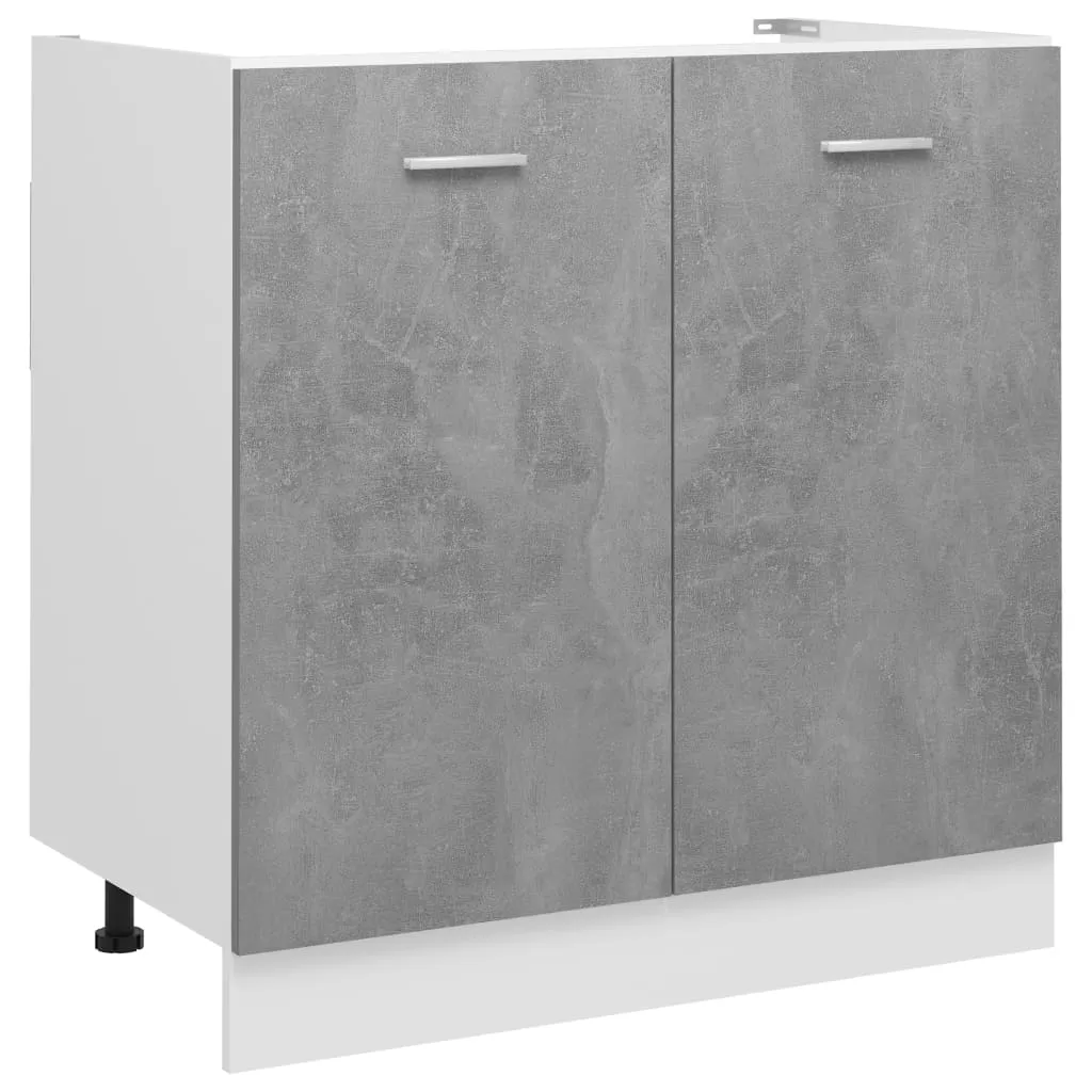 vidaXL Armadio per Lavabo Grigio Cemento 80x46x81,5 cm in Multistrato