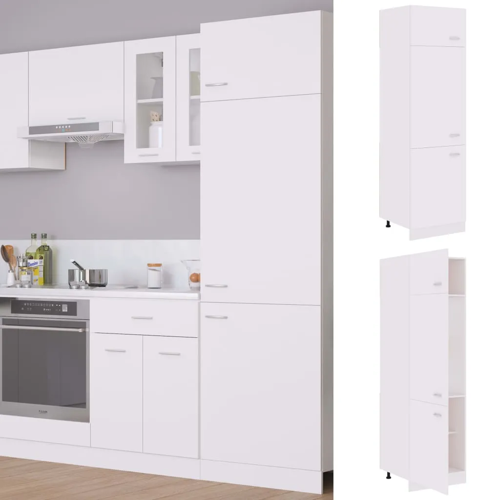 vidaXL Mobile per Frigo Bianco 60x57x207 cm Legno Multistrato