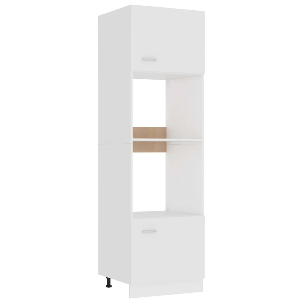 vidaXL Armadio per Microonde Bianco 60x57x207 cm in Legno Multistrato