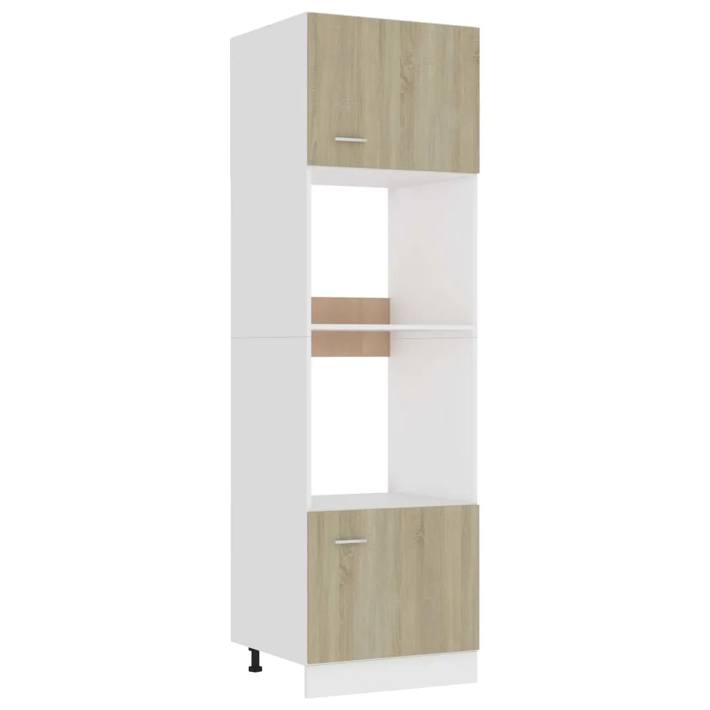 vidaXL Mobile per Microonde Rovere Sonoma 60x57x207 cm Multistrato