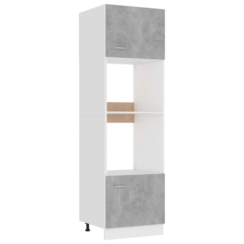 vidaXL Mobile per Microonde Grigio Cemento 60x57x207 cm Multistrato