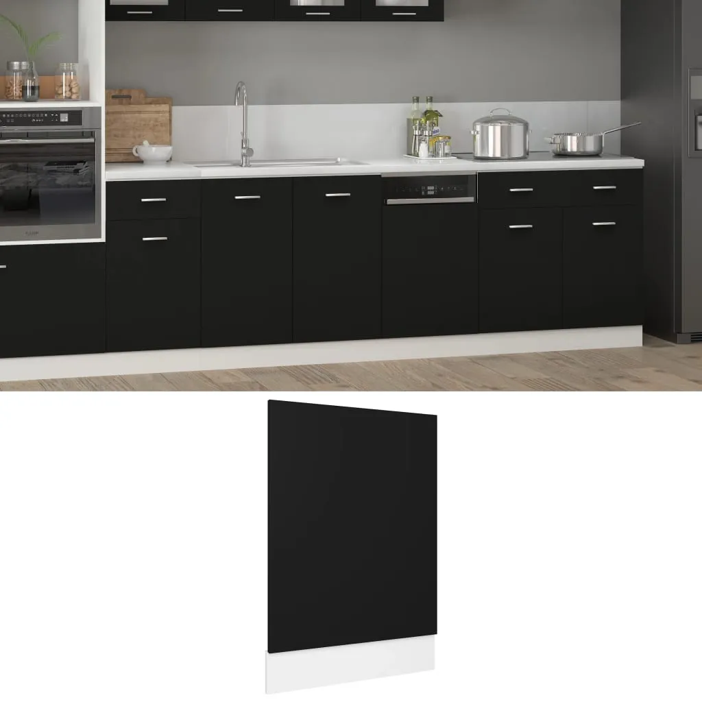 vidaXL Pannello Lavastoviglie Nero 45x3x67 cm Legno Multistrato