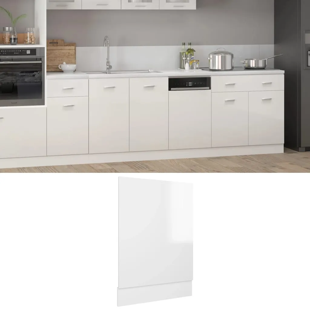 vidaXL Pannello Lavastoviglie Bianco Lucido 45x3x67 cm Multistrato