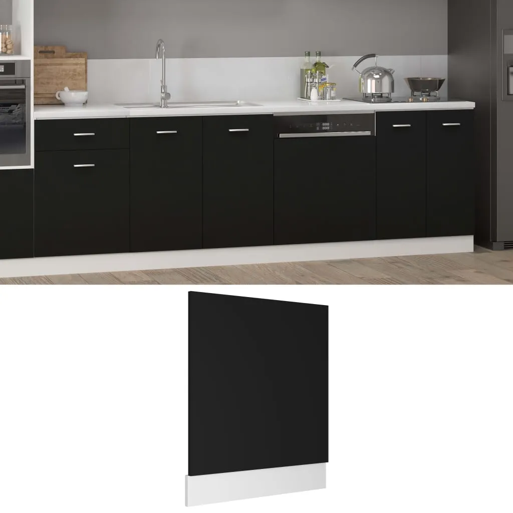 vidaXL Pannello Lavastoviglie Nero 59,5x3x67 cm Legno Multistrato