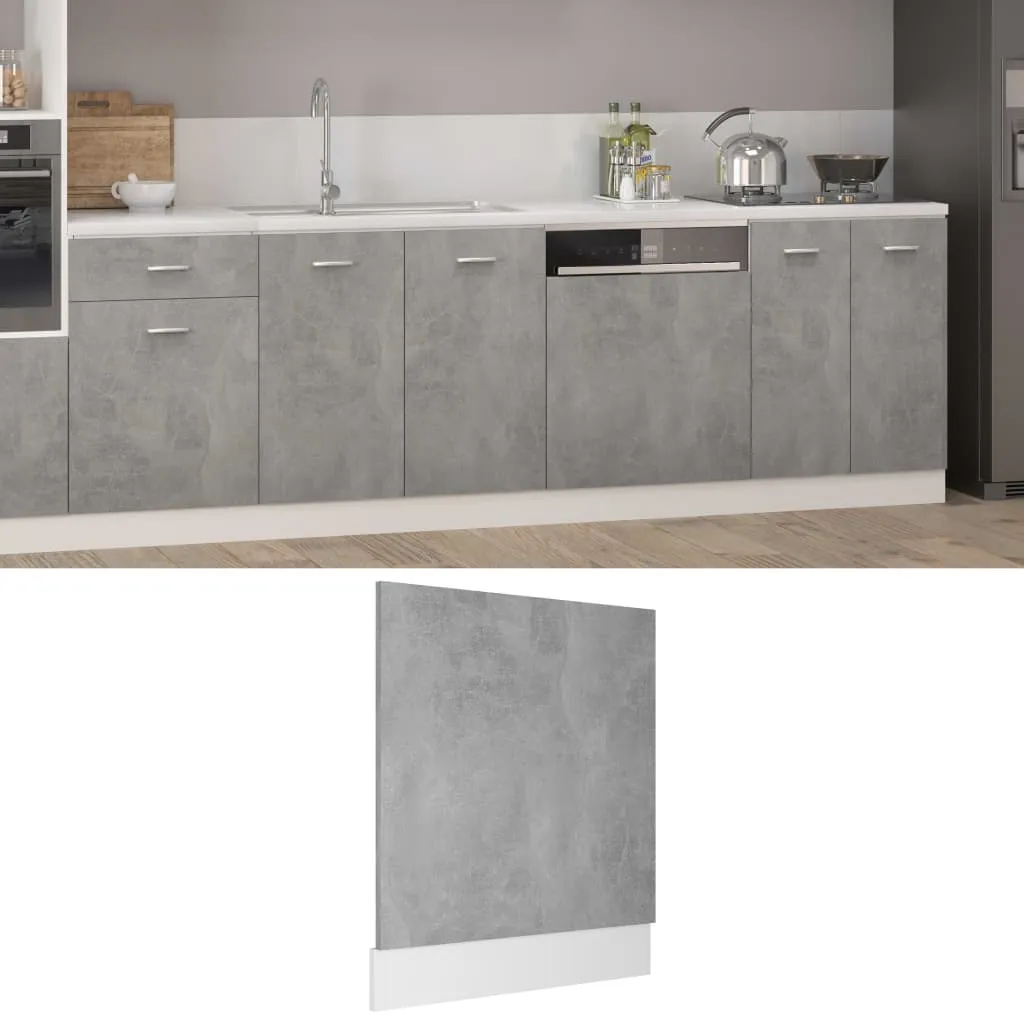 vidaXL Pannello Lavastoviglie Grigio Cemento 59,5x3x67 cm Multistrato