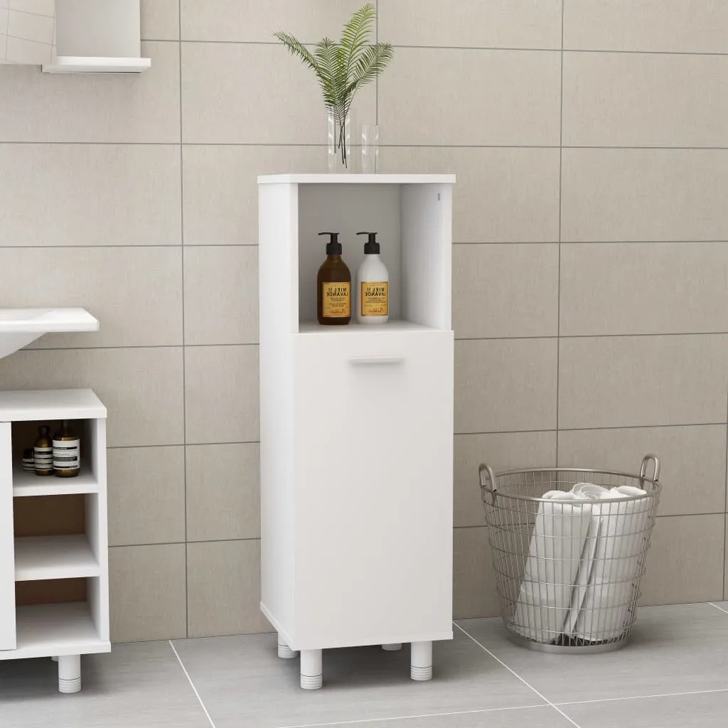 vidaXL Armadio da Bagno Bianco 30x30x95 cm in Legno Multistrato