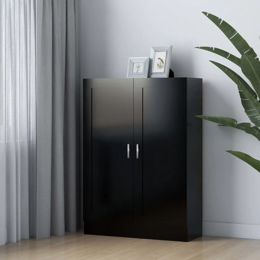 vidaXL Libreria Nera 82,5x30,5x115 cm in Legno Multistrato