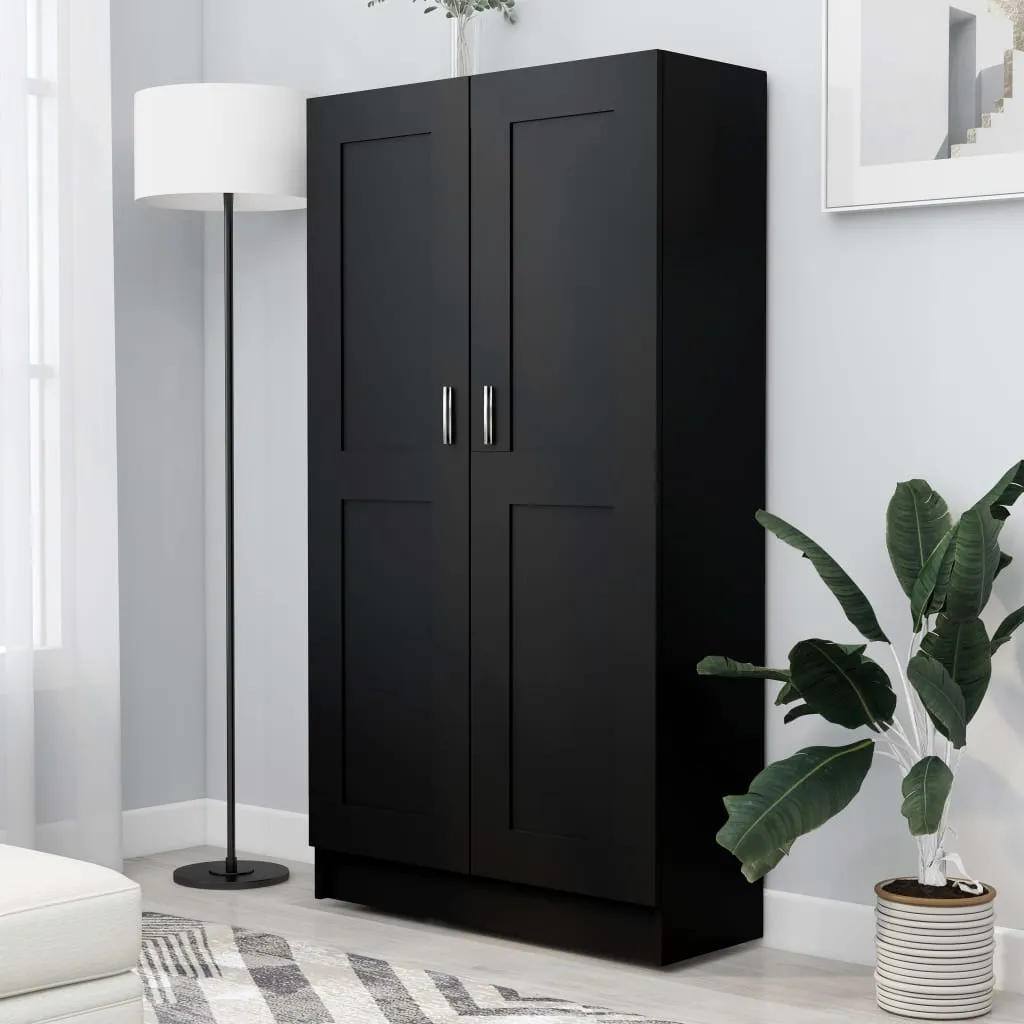 vidaXL Libreria Nera 82,5x30,5x150 cm in Legno Multistrato