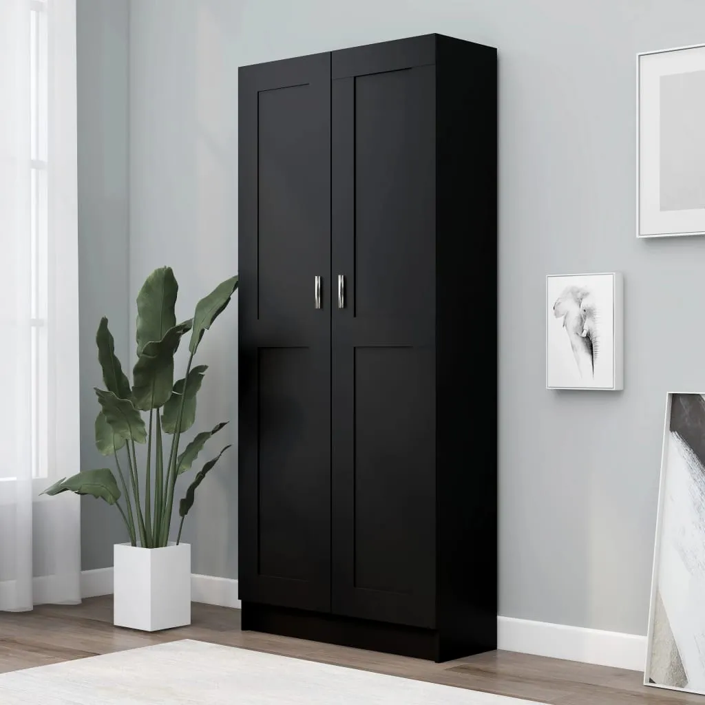 vidaXL Libreria Nera 82,5x30,5x185,5 cm in Legno Multistrato