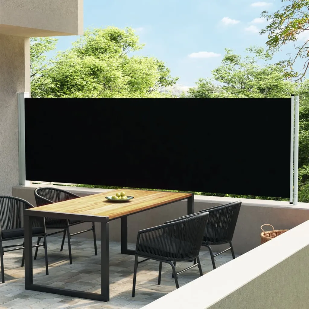 vidaXL Tenda Laterale Retrattile per Patio 140x600 cm Nera