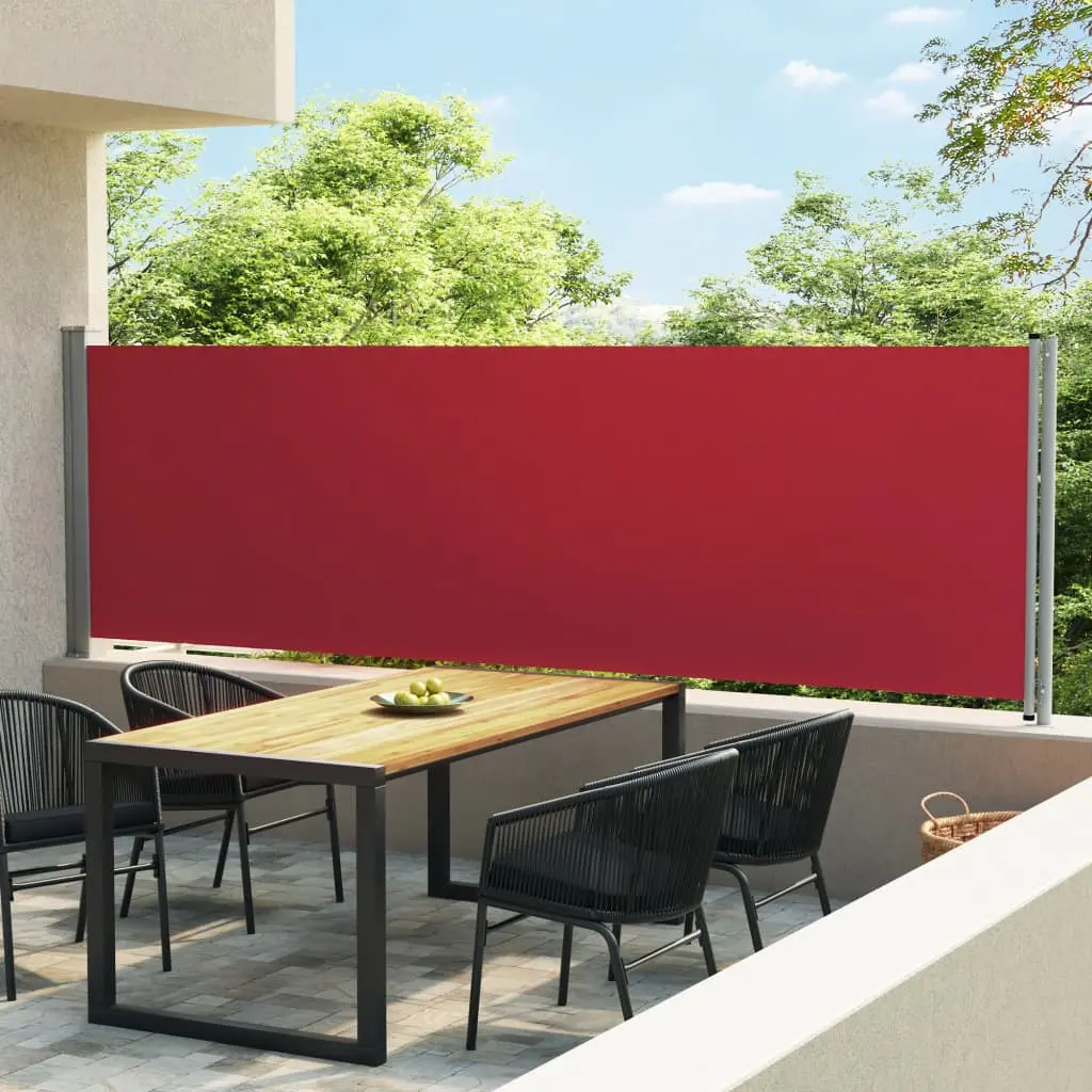 Tenda Laterale Retrattile per Patio 140x600 cm Rossa