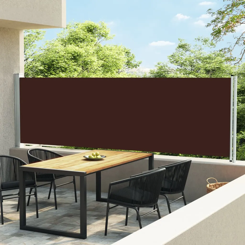 vidaXL Tenda Laterale Retrattile per Patio 140x600 cm Marrone