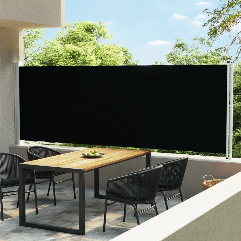 vidaXL Tenda Laterale Retrattile per Patio 600x160 cm Nera