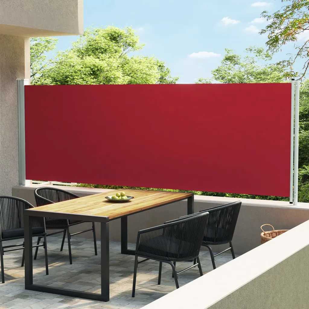 vidaXL Tenda Laterale Retrattile per Patio 600x160 cm Rossa