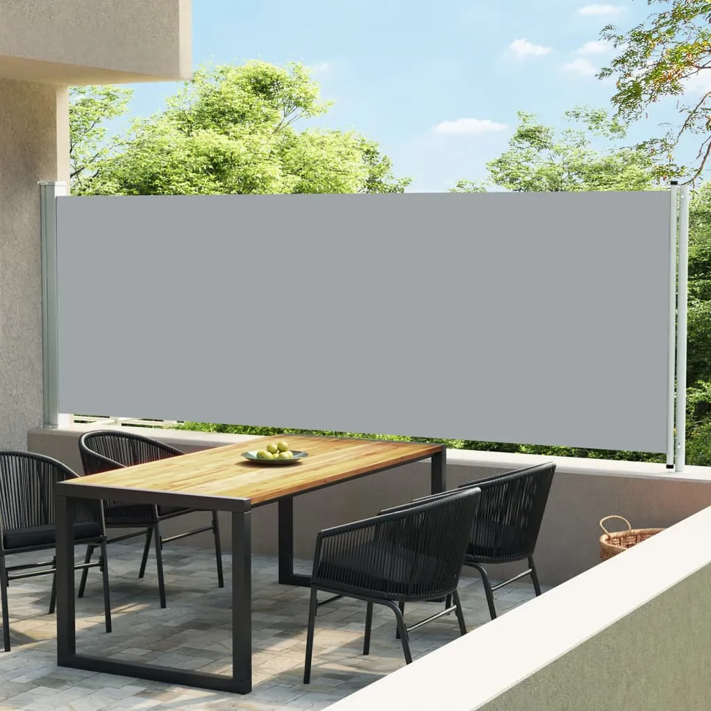 vidaXL Tenda Laterale Retrattile per Patio 600x160 cm Grigia