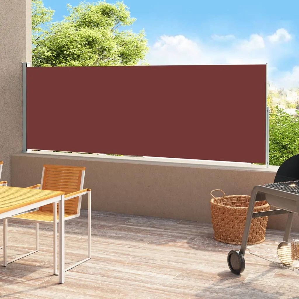 vidaXL Tenda Laterale Retrattile per Patio 180x500 cm Marrone