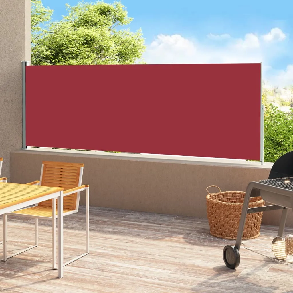 vidaXL Tenda Laterale Retrattile per Patio 180x500 cm Rossa