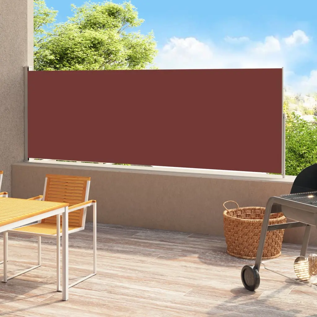 Tenda Laterale Retrattile per Patio 200x500 cm Marrone