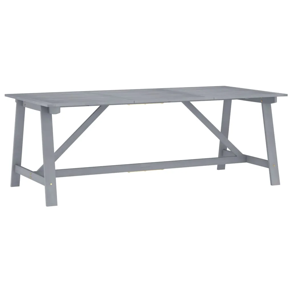 vidaXL Tavolo da Pranzo Giardino Grigio 206x100x74 cm Massello Acacia