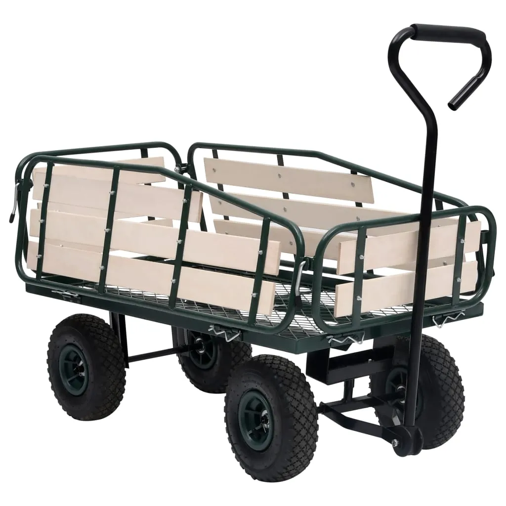 vidaXL Carrello a Mano da Giardino in Metallo e Legno 250 kg