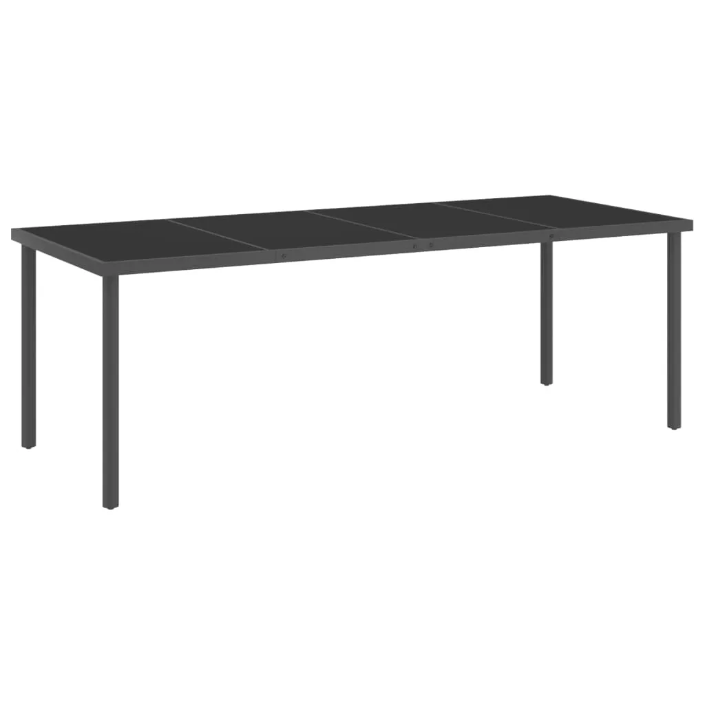 vidaXL Tavolo da Pranzo Esterni Antracite 220x90x75 cm Acciaio e Vetro