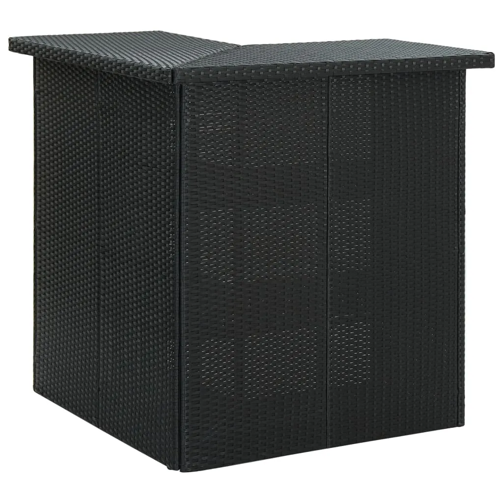 vidaXL Tavolo da Bar ad Angolo Nero 100x50x105 cm in Polyrattan