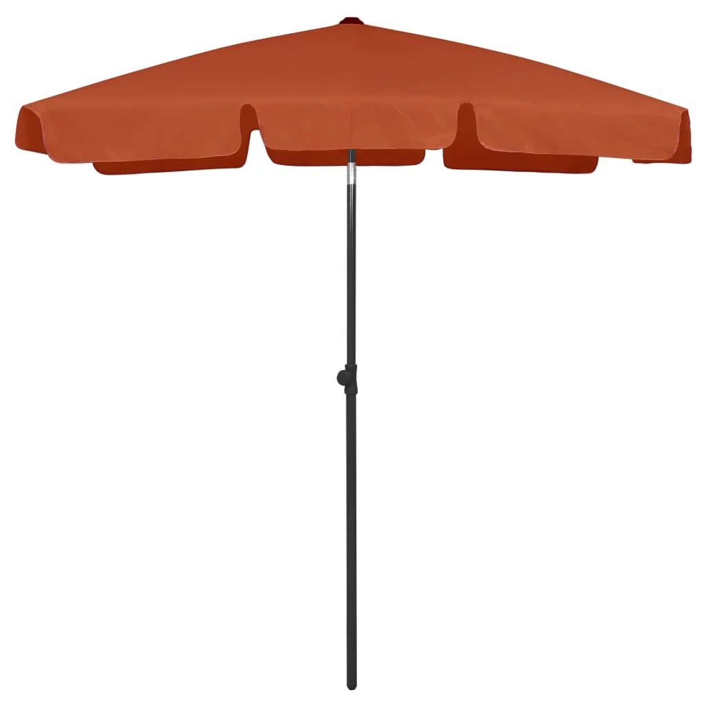 vidaXL Ombrellone da Spiaggia Terracotta 180x120 cm