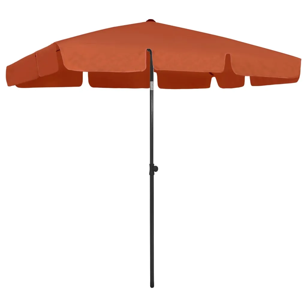 vidaXL Ombrellone da Spiaggia Terracotta 200x125 cm