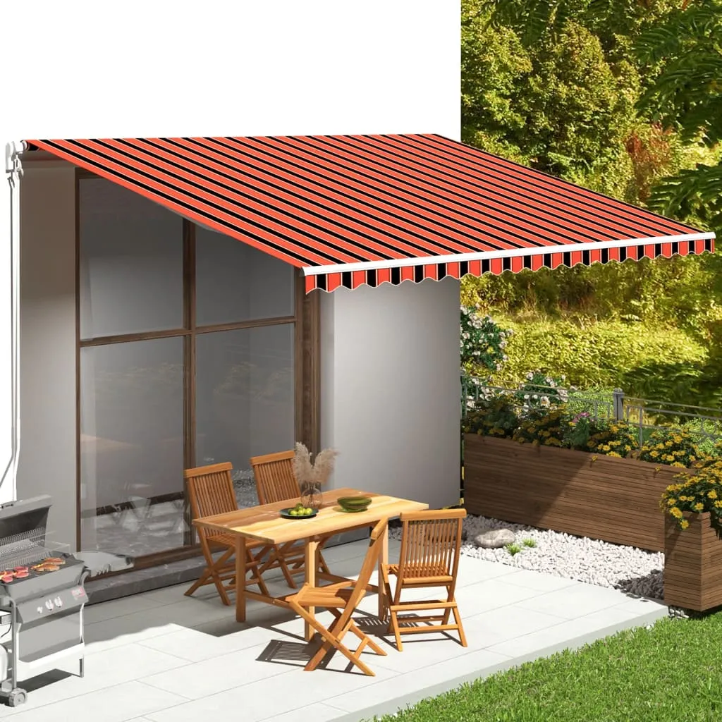 vidaXL Tessuto di Ricambio Tenda da Sole Arancione e Marrone 5x3,5 m