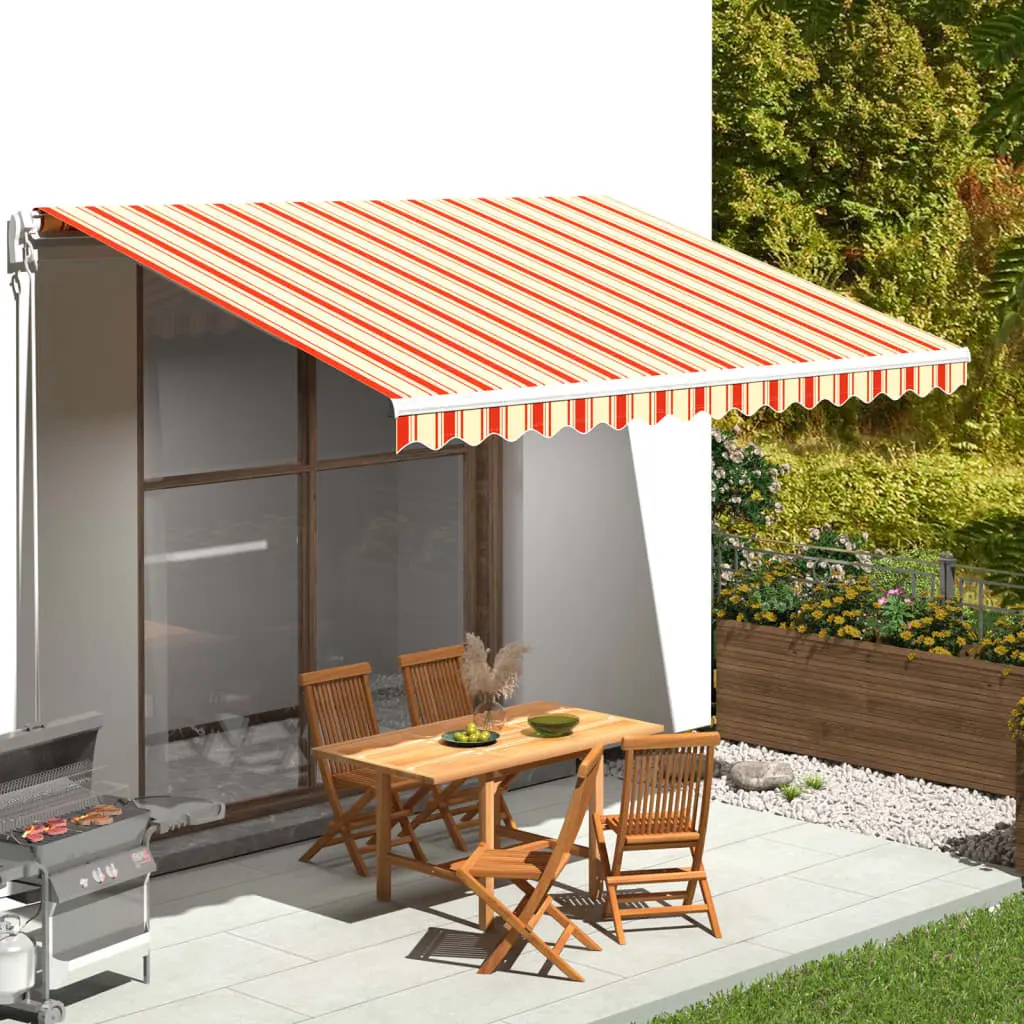 Tessuto di Ricambio per Tenda da Sole Giallo e Arancio 4,5x3,5m