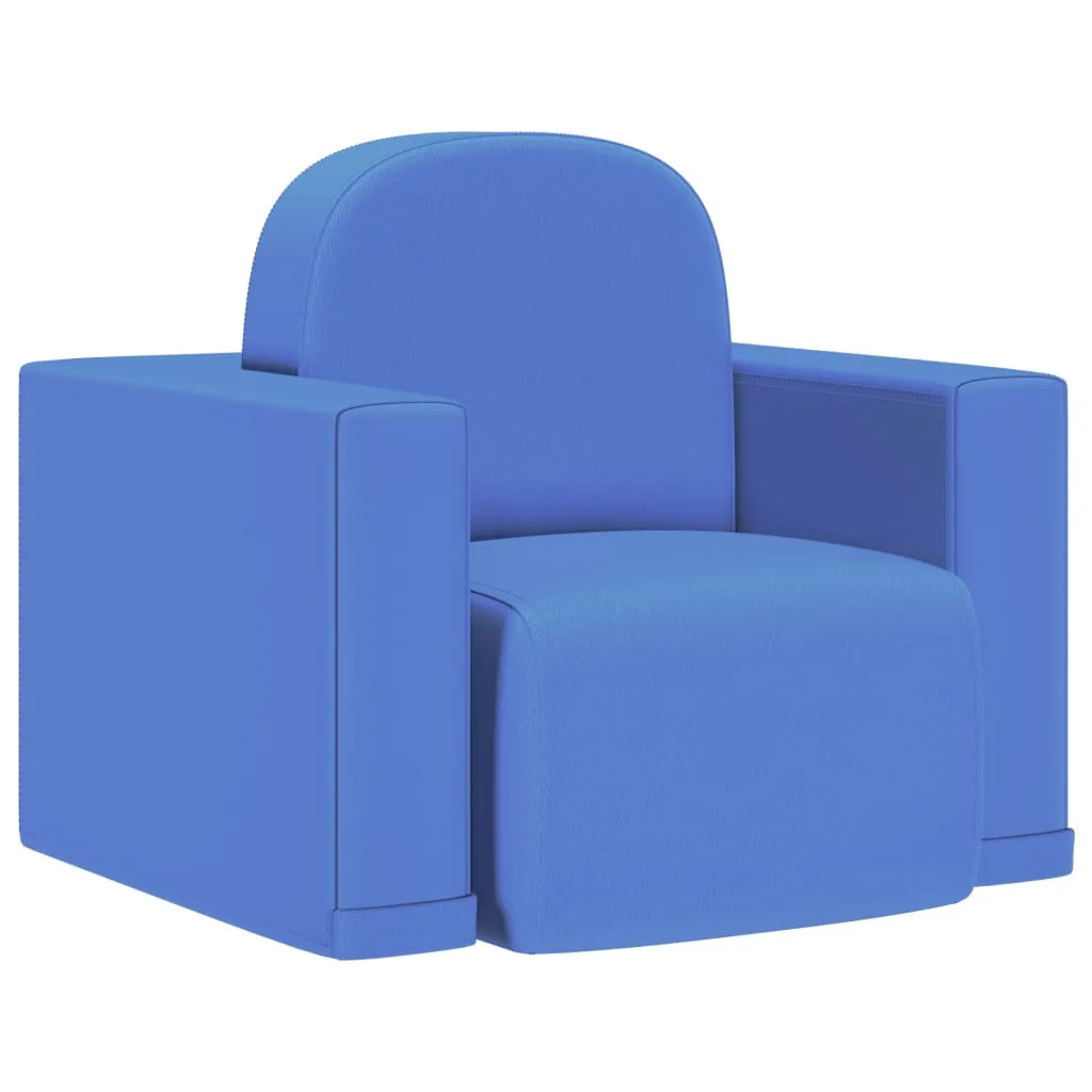 vidaXL Divano per Bambini 2 in 1 Blu in Similpelle