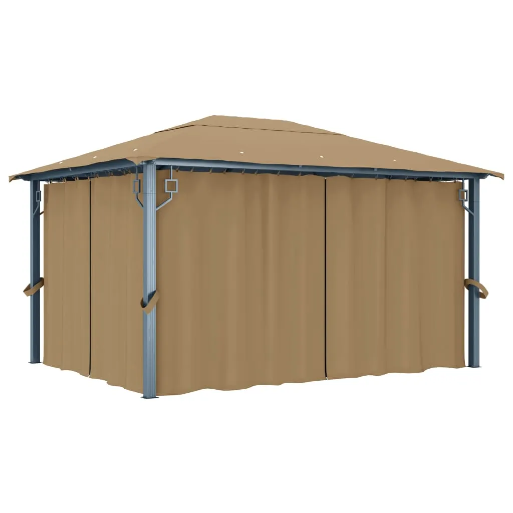 vidaXL Gazebo con Tenda 400x300 cm Grigio Talpa in Alluminio