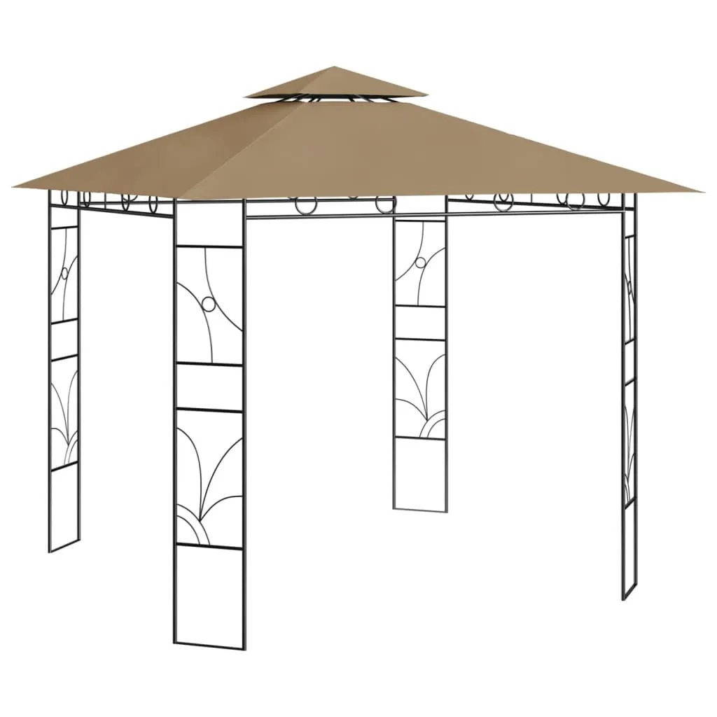 vidaXL Gazebo 3x3x2,7 m Grigio Talpa 160 g/m²