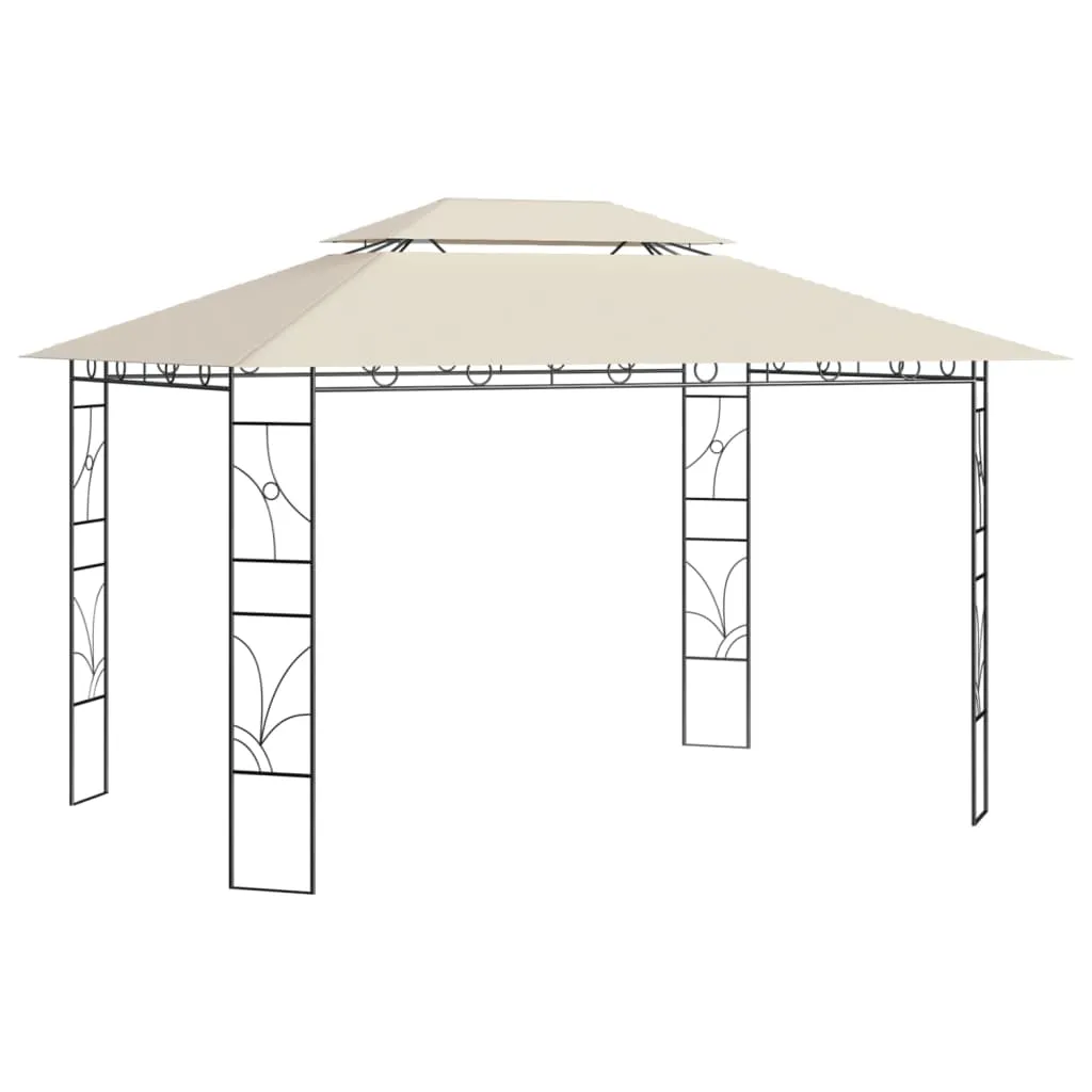 vidaXL Gazebo 4x3x2,7 m Crema 160 g/m²