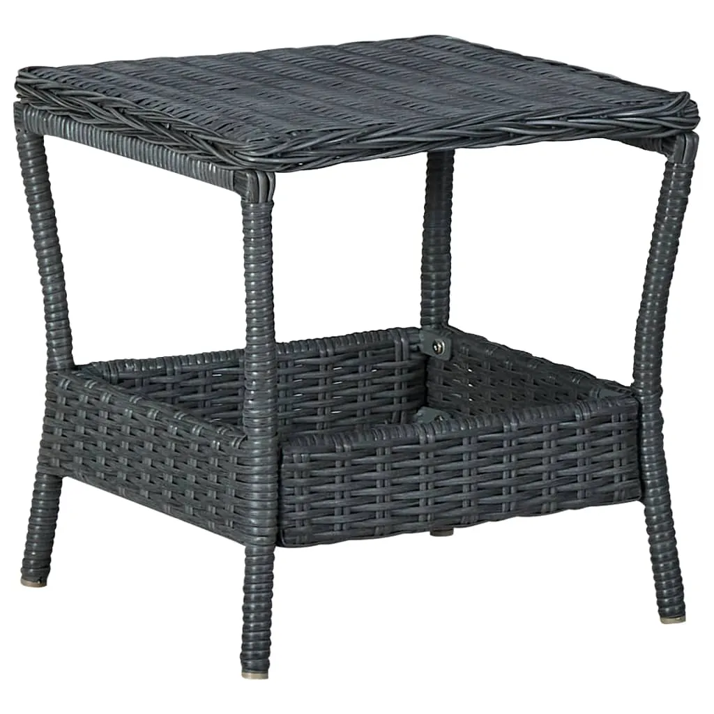 vidaXL Tavolo da Giardino Grigio Scuro 45x45x46,5 cm in Polyrattan