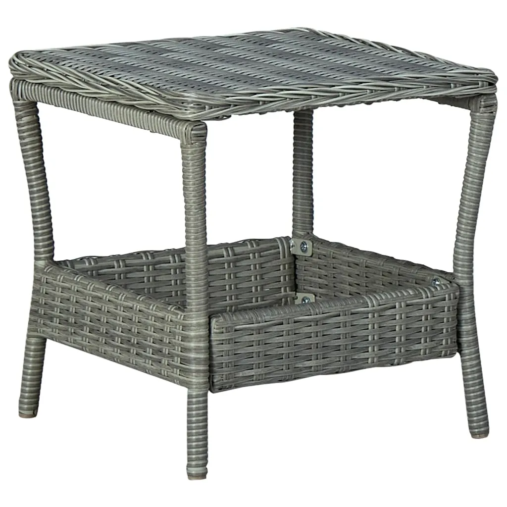 vidaXL Tavolo da Giardino Grigio Chiaro 45x45x46,5 cm in Polyrattan