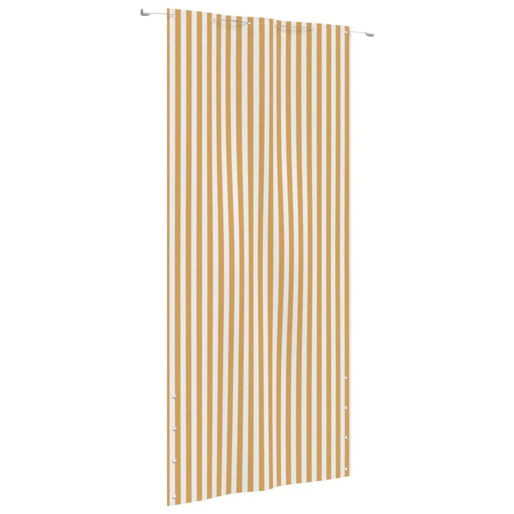 vidaXL Paravento per Balcone Giallo e Bianco 120x240 cm Tessuto Oxford