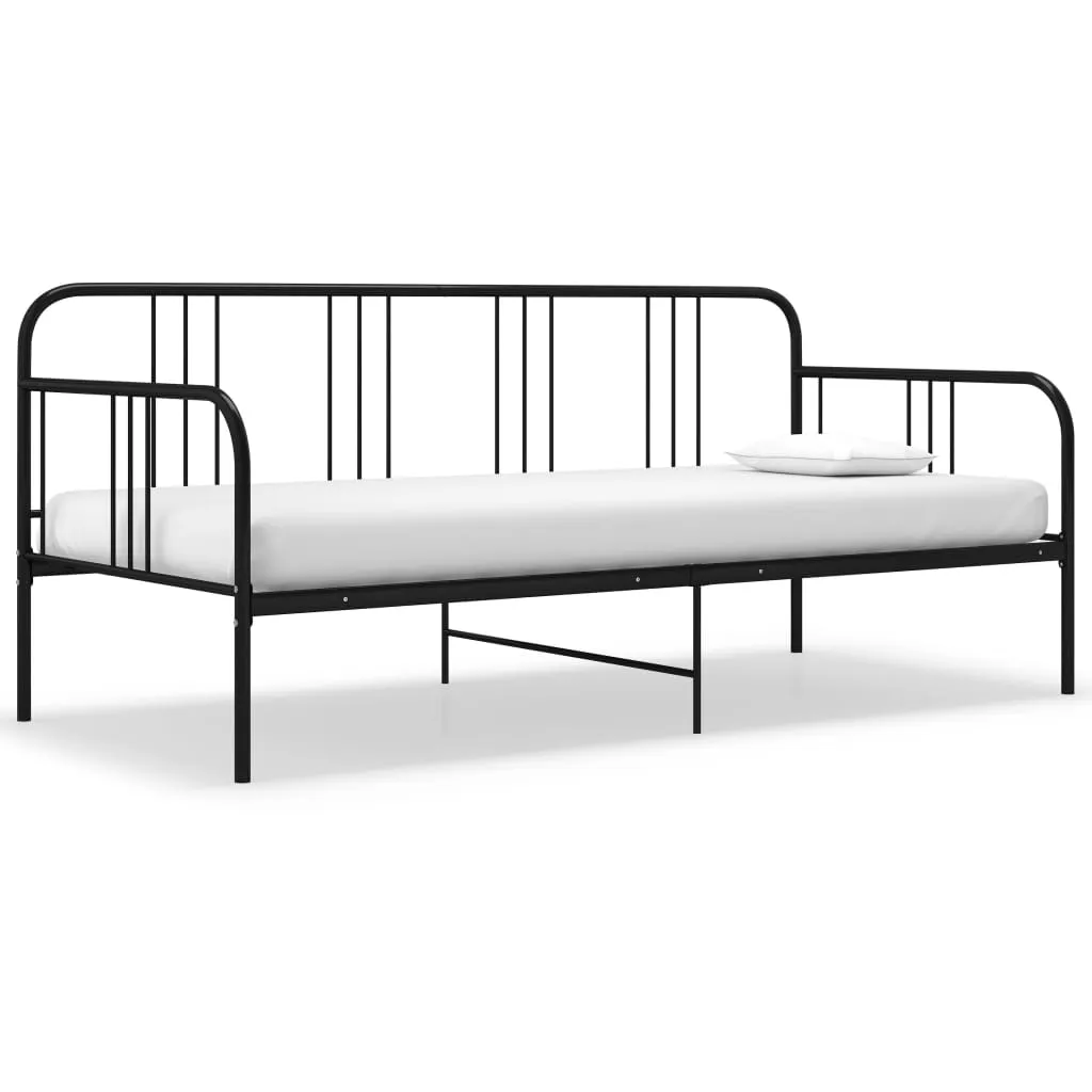 vidaXL Divano Letto Telaio Nero in Metallo 90x200 cm